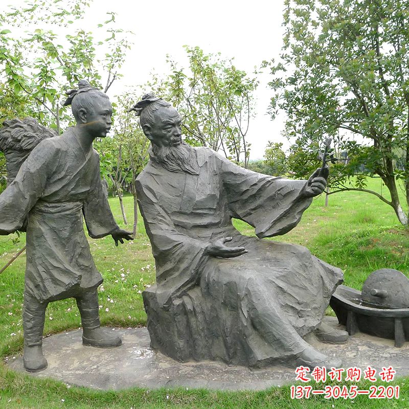 许昌八大山人情景雕塑-中国明末清初知名画家朱耷公园情景小品