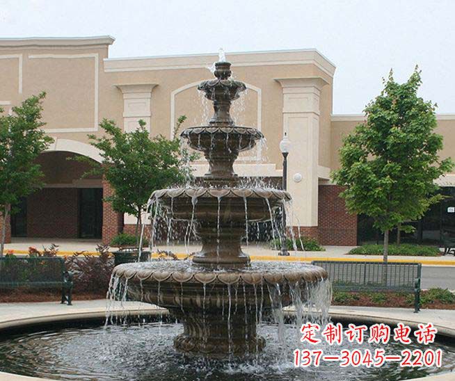 许昌别墅景观石雕多层喷泉雕塑 (3)