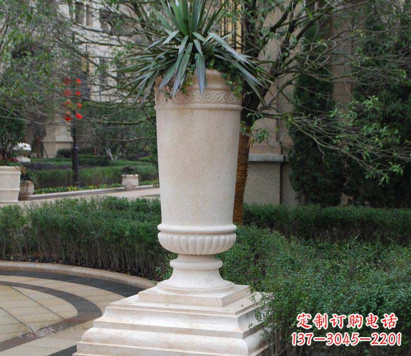 许昌别墅景观石雕花盆