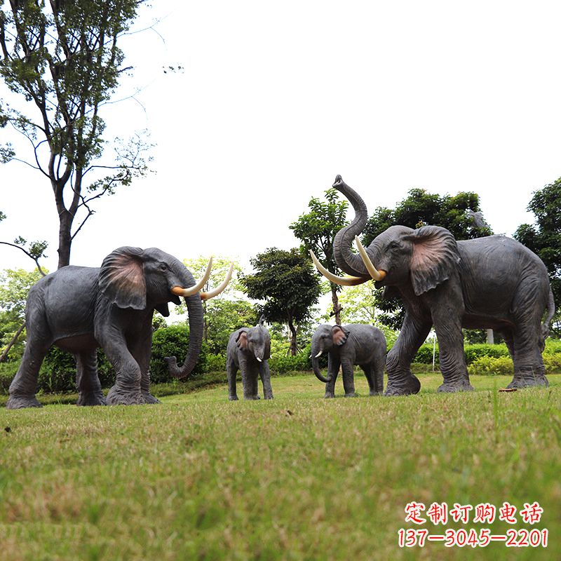 许昌玻璃钢大象雕塑传承古老文化，点缀园林景观