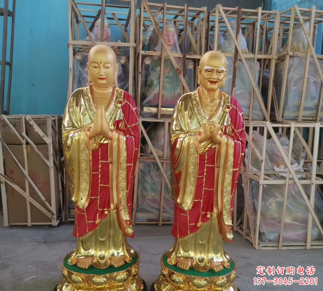 许昌玻璃钢仿铜佛像雕塑寺庙景观雕塑 