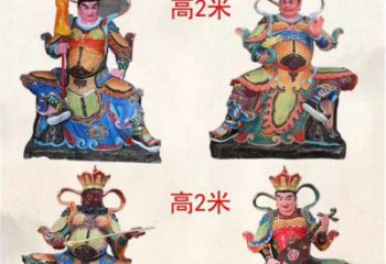 许昌玻璃钢彩绘四大天王雕塑宏伟壮观的艺术珍品