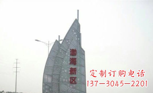 许昌渤海新区精美不锈钢船帆雕塑