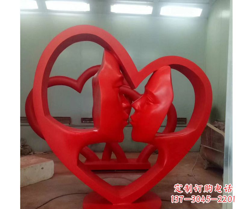 许昌不锈钢爱心情侣雕塑