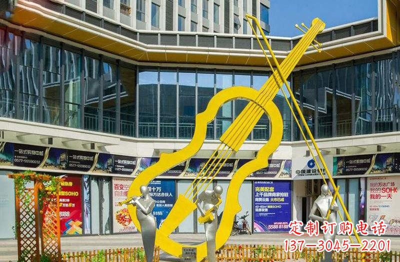 许昌不锈钢抽象大提琴雕塑