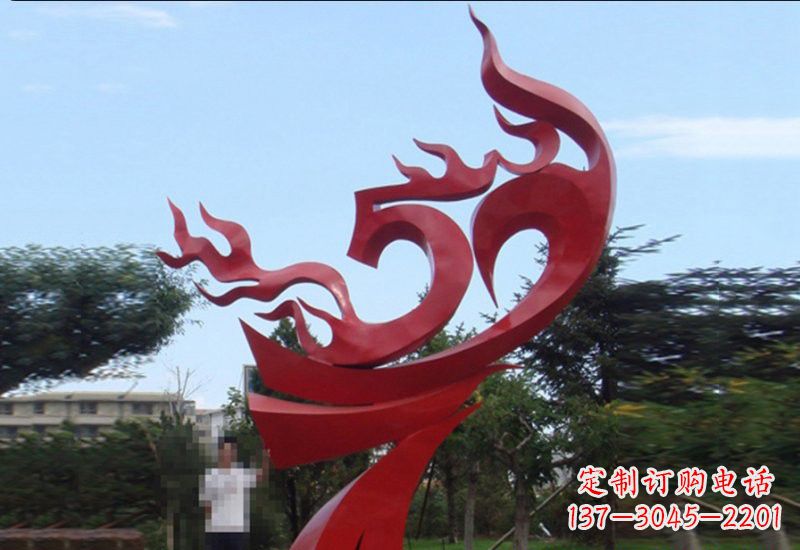 许昌不锈钢抽象凤凰涅槃景观雕塑