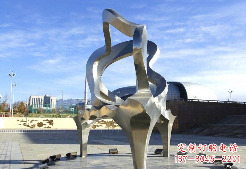 许昌不锈钢抽象钢琴雕塑