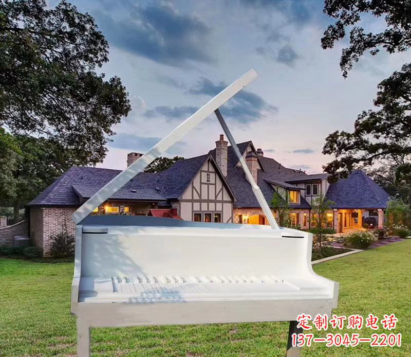 许昌不锈钢抽象钢琴雕塑广场景观雕塑