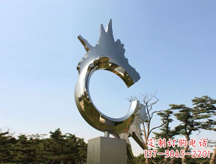 许昌不锈钢抽象龙头雕塑