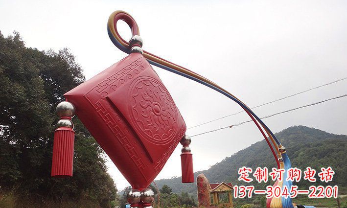 许昌不锈钢抽象中国结拱门雕塑 