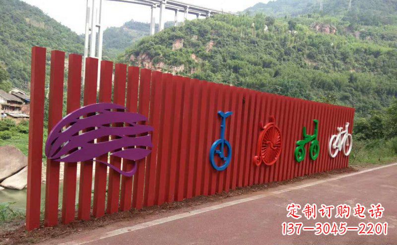 许昌不锈钢抽象自行车公园景观雕塑