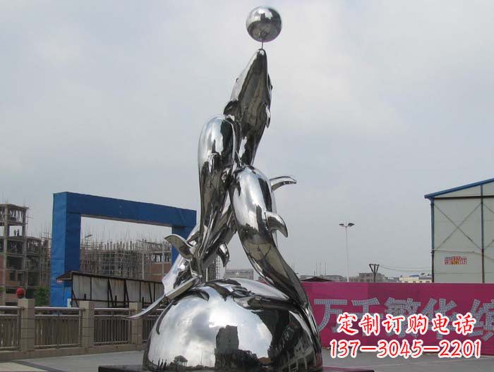 许昌海豚雕塑精美细腻的艺术品