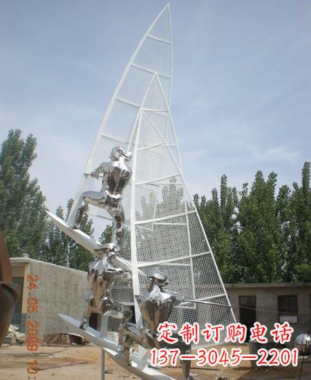 许昌海上航行不锈钢帆船雕塑