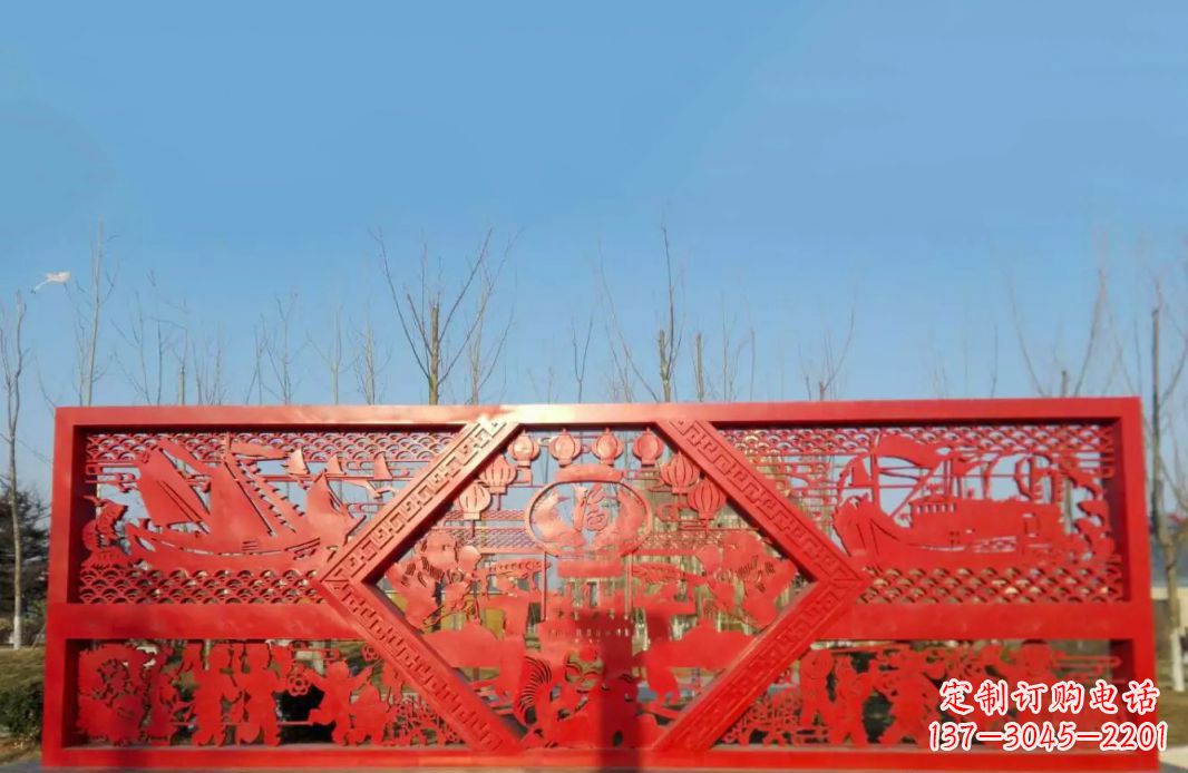 许昌不锈钢福字雕塑——点亮广场景观