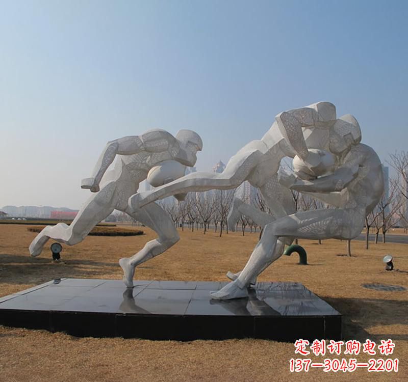 许昌不锈钢橄榄球雕塑传承精神的象征