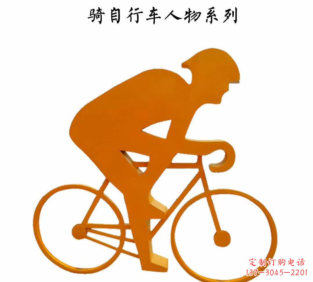 许昌不锈钢公园骑自行车人物雕塑