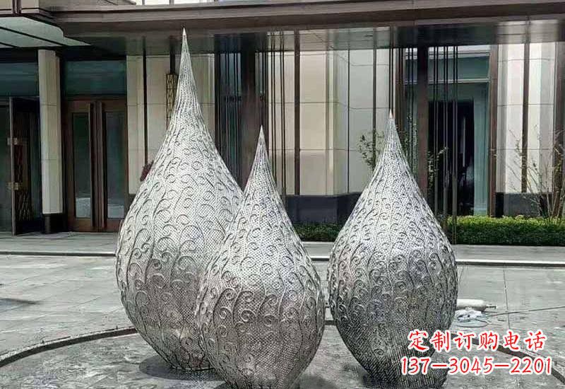 许昌不锈钢镂空水滴雕塑精致美观