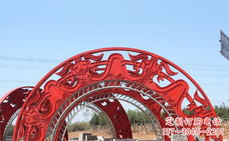 许昌不锈钢拱门雕塑 (2)