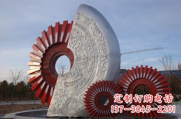 许昌不锈钢广场抽象齿轮雕塑