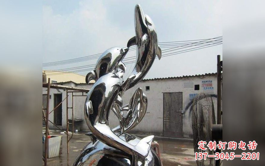 许昌不锈钢海豚嬉戏雕塑
