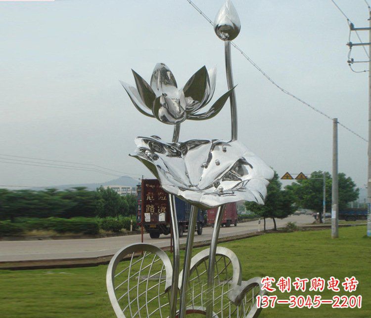 许昌不锈钢荷叶荷花公园景观雕塑