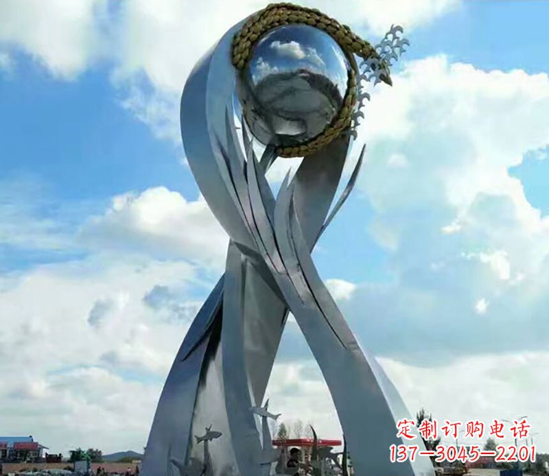 许昌不锈钢环球和平鸽雕塑
