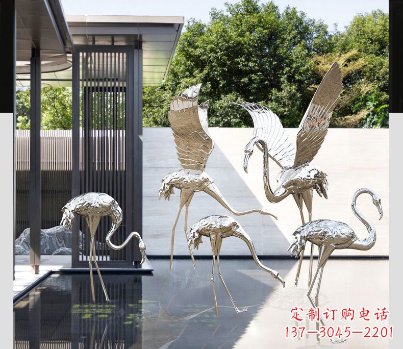 许昌不锈钢火烈鸟展翅雕塑