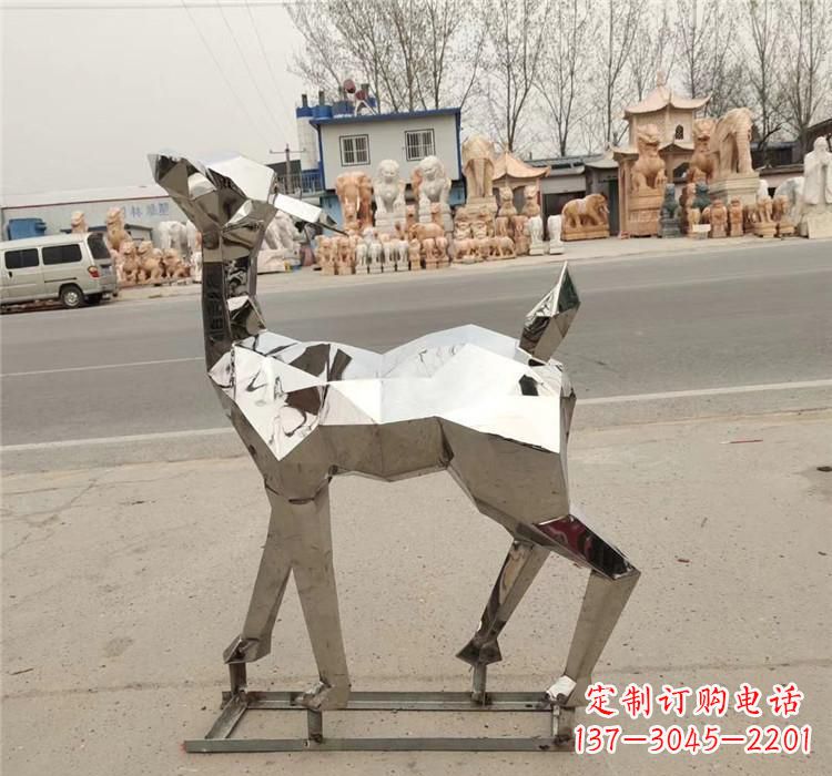 许昌不锈钢几何小鹿雕塑
