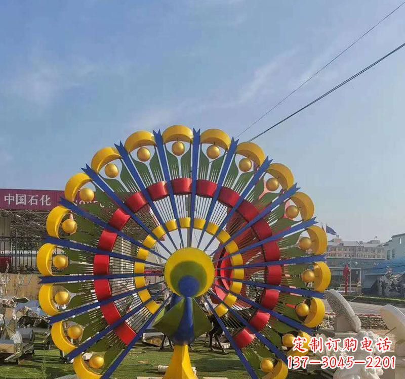 许昌不锈钢景观孔雀雕塑
