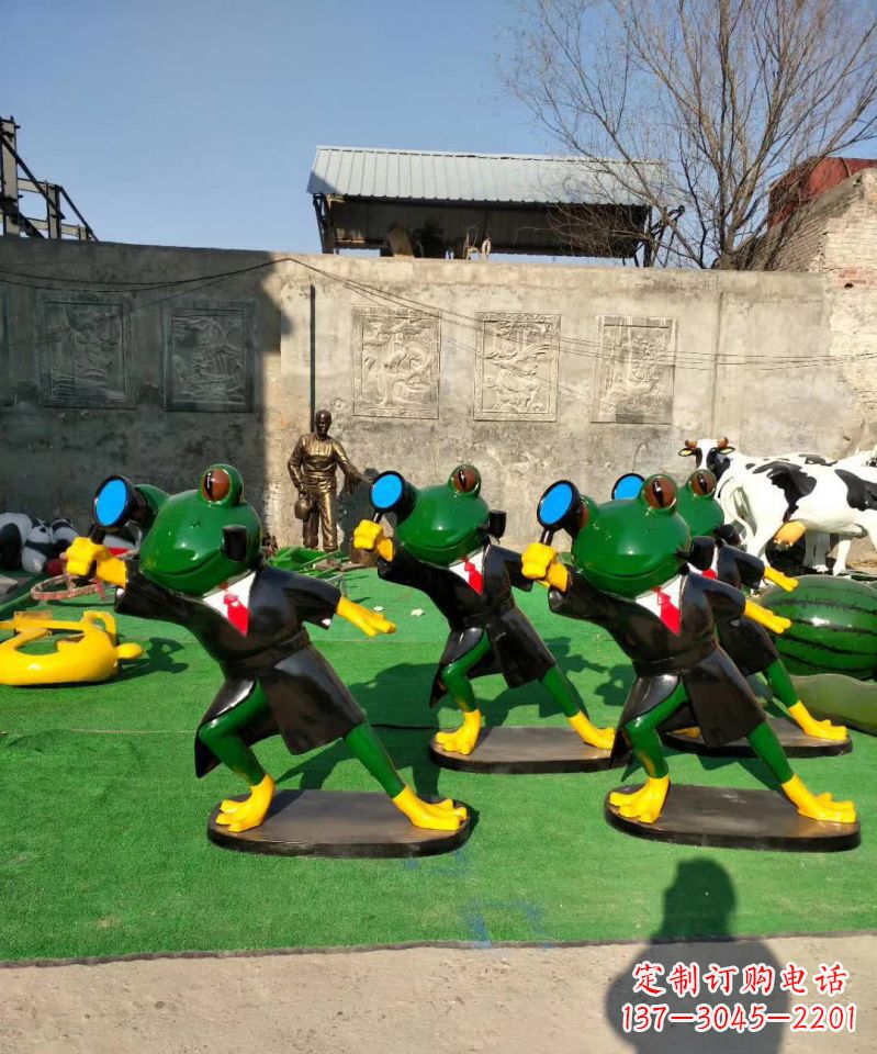 许昌不锈钢青蛙雕塑精致可爱的艺术品