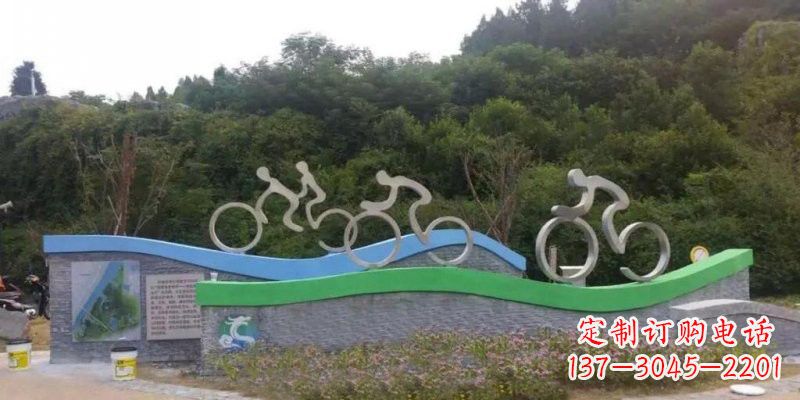 许昌不锈钢自行车雕塑——给景区增添一抹绚烂