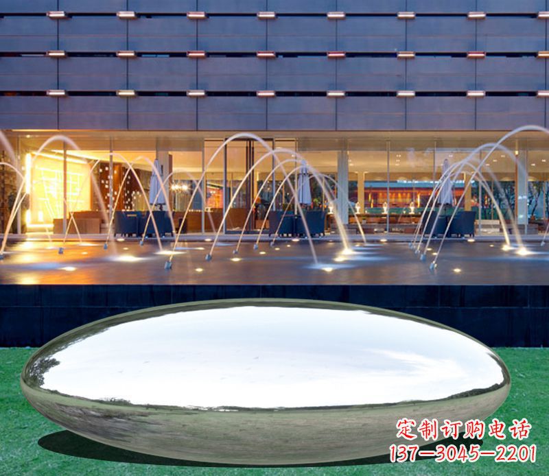 许昌不锈钢镜面鹅卵石广场雕塑