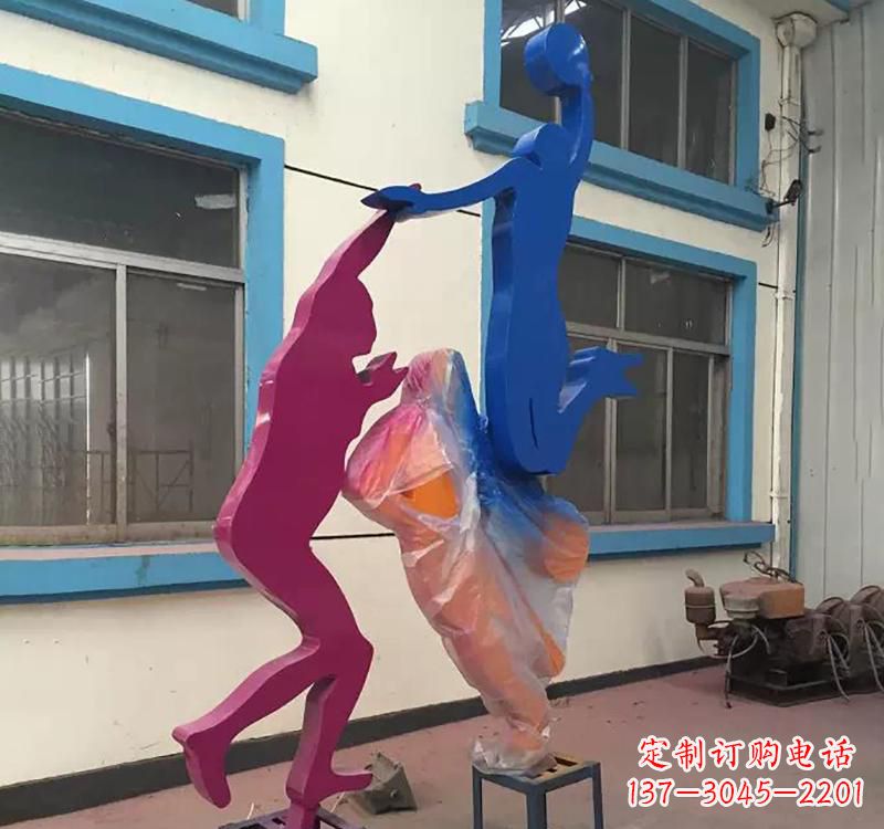 许昌不锈钢篮球运动员雕塑纪念篮球运动传奇