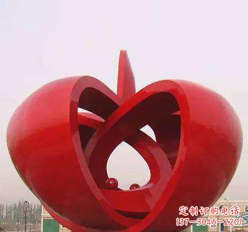 许昌不锈钢镂空苹果雕塑精致美观的艺术品