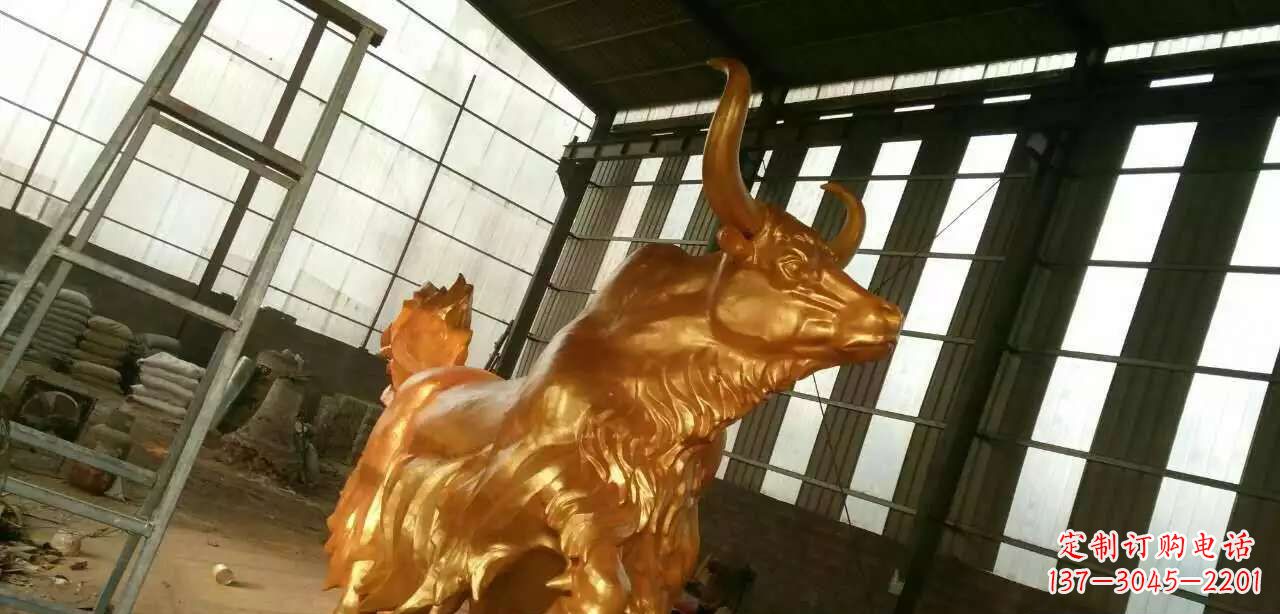 许昌精美不锈钢牦牛钛金雕塑