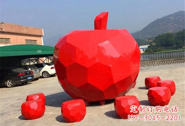 许昌不锈钢喷漆苹果雕塑