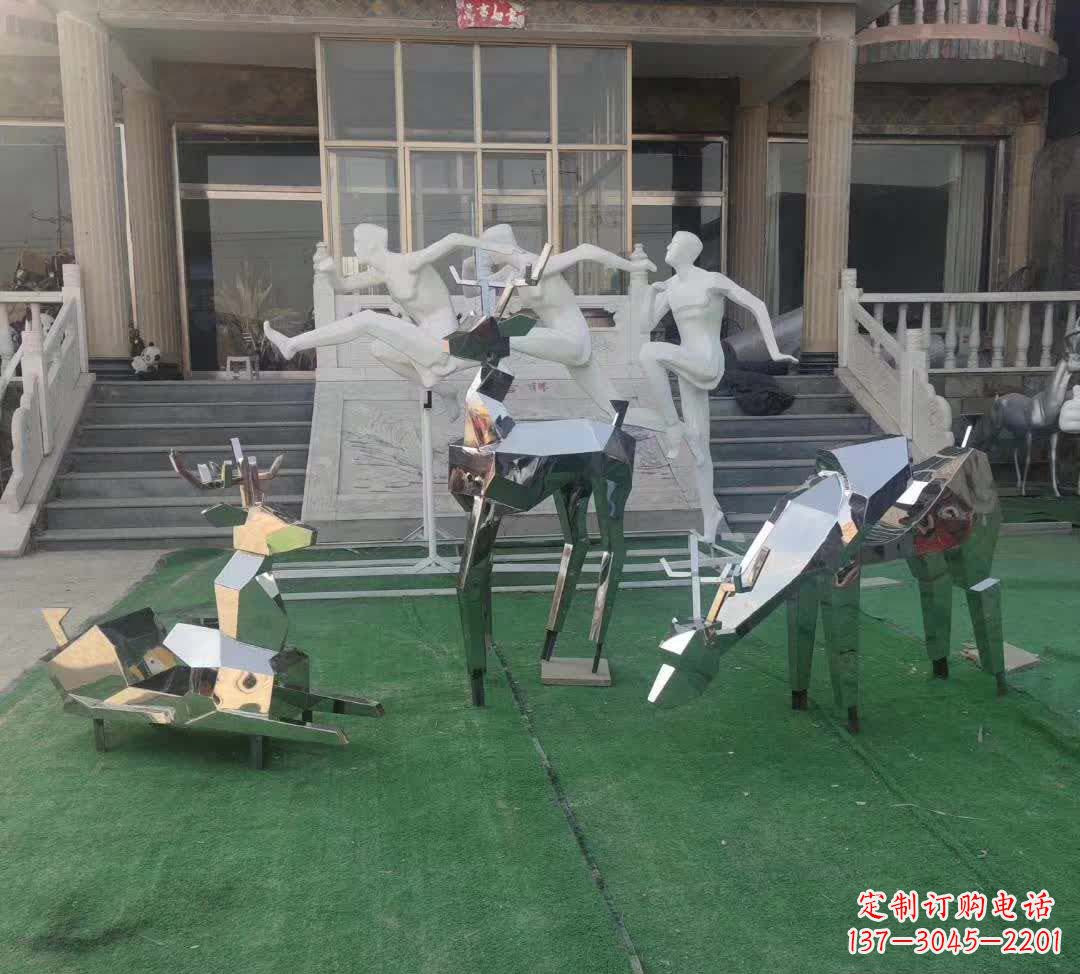 许昌不锈钢售楼部动物小鹿雕塑