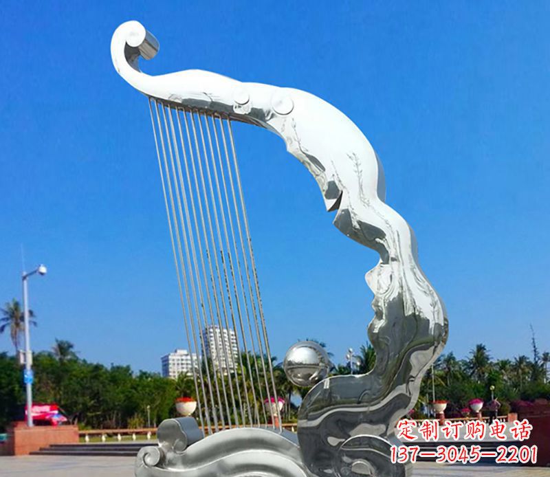 许昌不锈钢竖琴雕塑——传承古典音乐之美