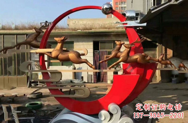 许昌不锈钢制作的梅花鹿雕塑