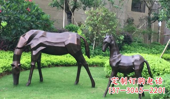 许昌不锈钢小马园林景观雕塑