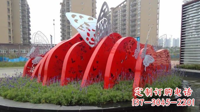 许昌不锈钢小区抽象蝴蝶雕塑