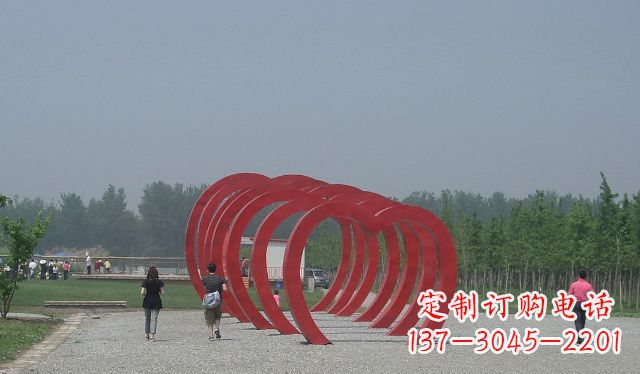 许昌不锈钢心形拱门公园景观雕塑