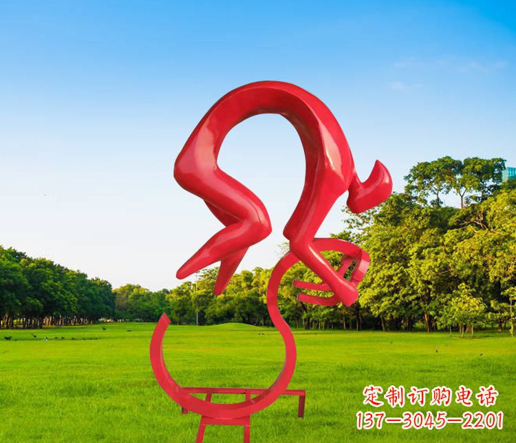 许昌不锈钢园林抽象骑自行车雕塑