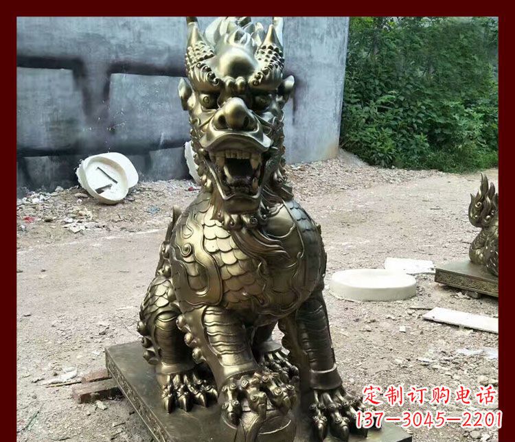 许昌踩球麒麟镇宅铜雕