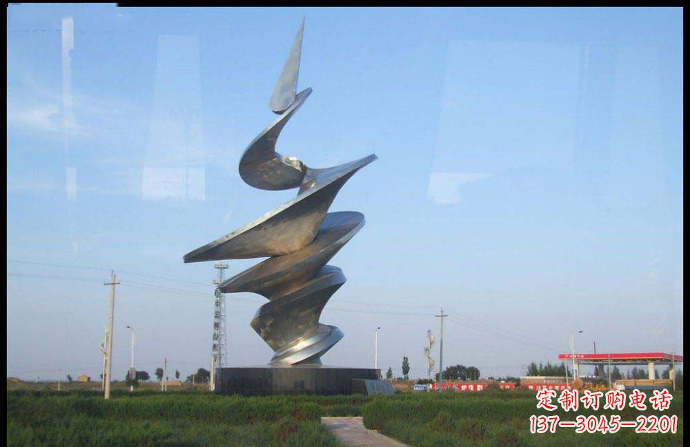 许昌城市不锈钢抽象龙卷风雕塑