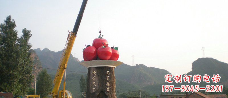 许昌不锈钢苹果雕塑缔造城市风采