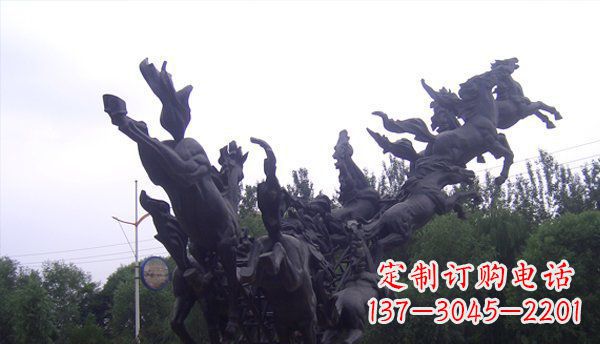 许昌城市马群广场铜雕