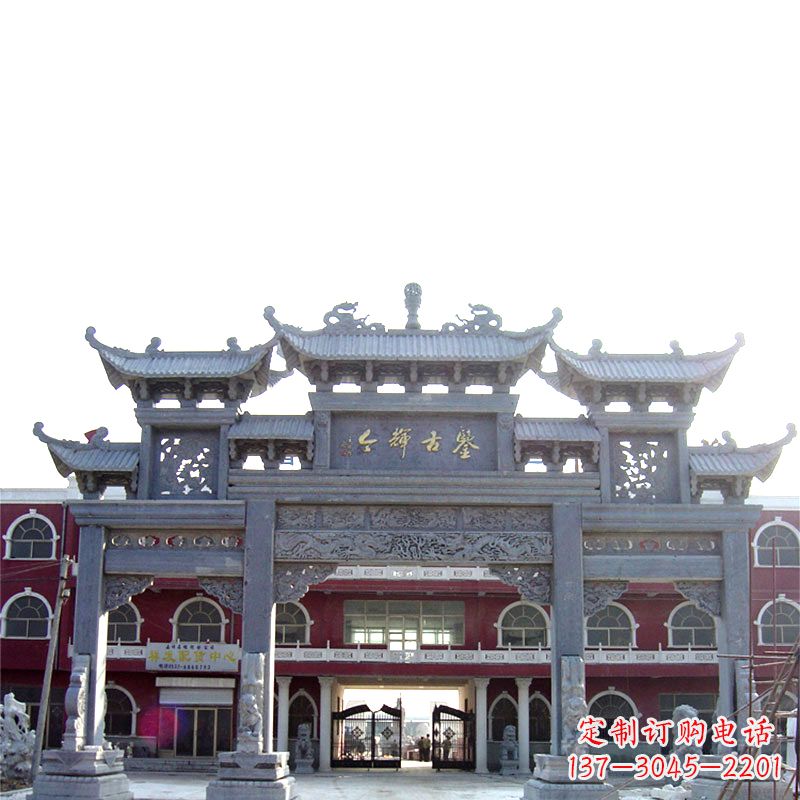 许昌城市小区石雕牌楼
