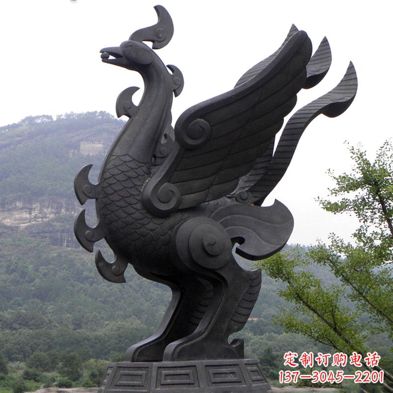 许昌抽象凤凰铜雕-景区景点上古神兽动物景观雕塑