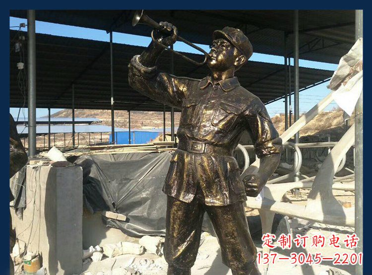 许昌冲锋号雕塑永远记住八路军